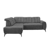 Ecksofa mit USB Anschluss Sano, Anthrazit, S: 200x261 cm - Anthrazit/Schwarz, MODERN, Textil (200/261cm) - Livetastic