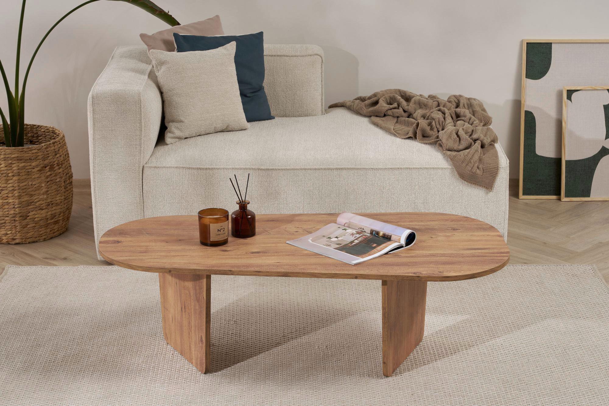 Couchtisch Ovalis Pinienfarben L: 130cm - Pinienfarben, Design, Holzwerkstoff (130/65/40cm) - MID.YOU