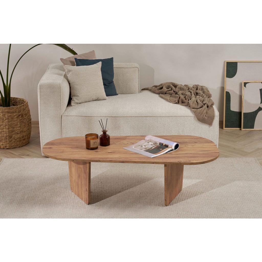 Couchtisch Ovalis Pinienfarben L: 130cm