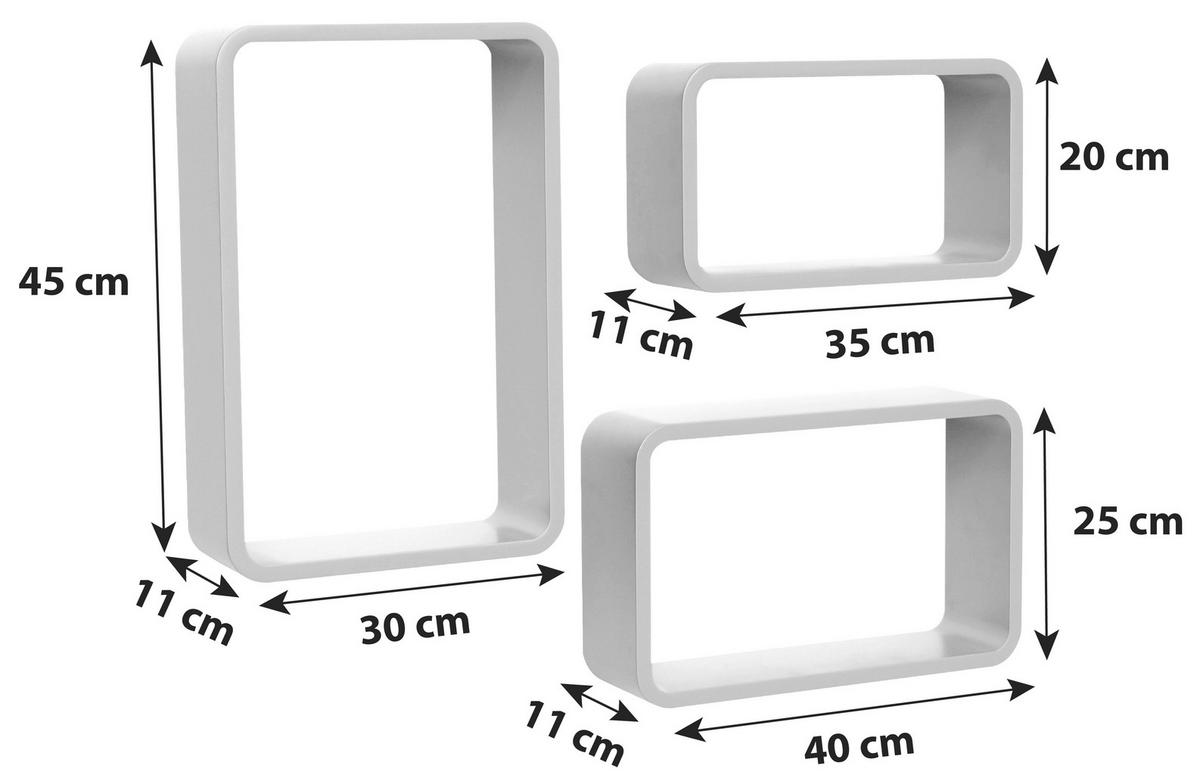 Falipolc Szett Sven - zöld, Modern, faalapú anyag (45/40/35/30/25/20/11cm)