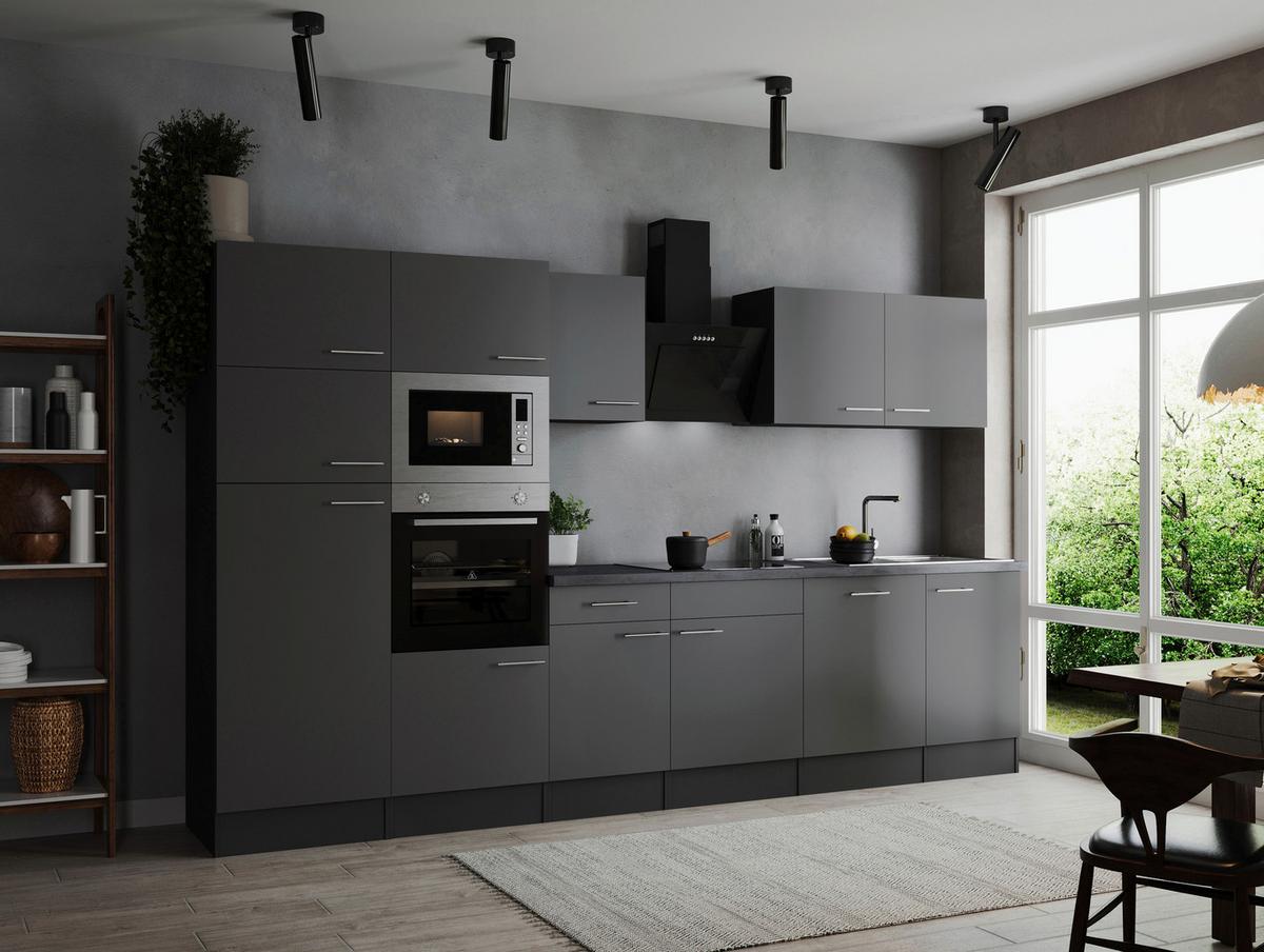 Küchenblock Oliver Grau B: 340 cm - Grau, Design, Holzwerkstoff (340cm) - Respekta
