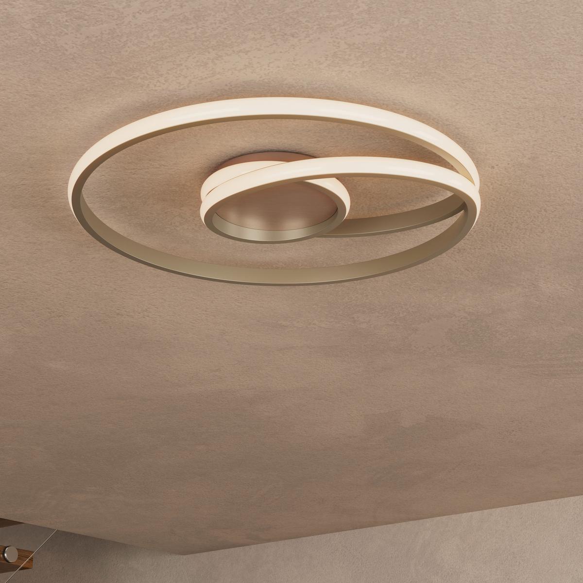 LED-Deckenleuchte CHARLOTTE - Champagner/Weiß, Basics, Kunststoff/Metall (45/5,5cm) - Luca Bessoni