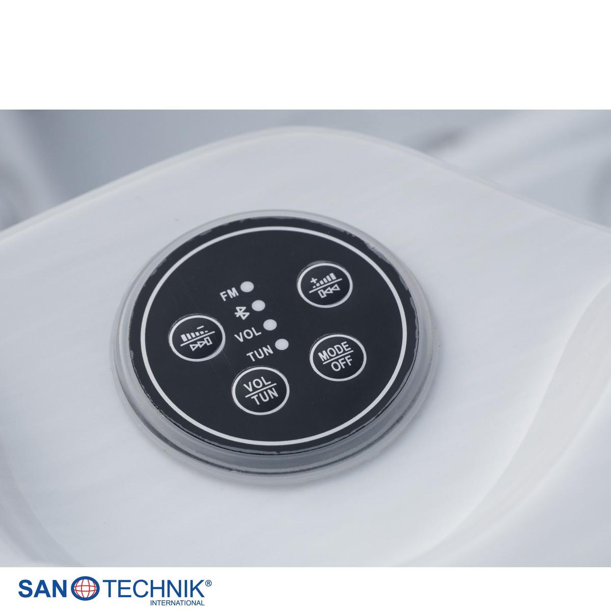WHIRLPOOL Capri Grauweiß B: 210 cm - Grauweiß, KONVENTIONELL, Kunststoff (210/160/90cm) - Sanotechnik