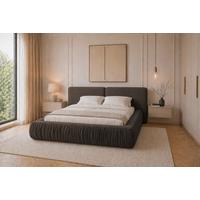 POLSTERBETT Vanessa Braun 160x200cm - Schwarz/Braun, MODERN, Holz/Metall (160/200cm) - MID.YOU