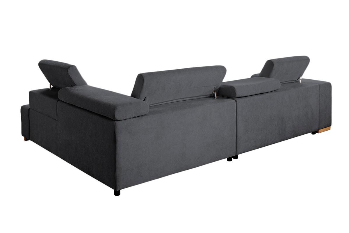 Ecksofa Elias Neu Graphitfarben S: 307x201 Cm - Graphitfarben/Naturfarben, Design, Textil (307/201cm) - Livetastic