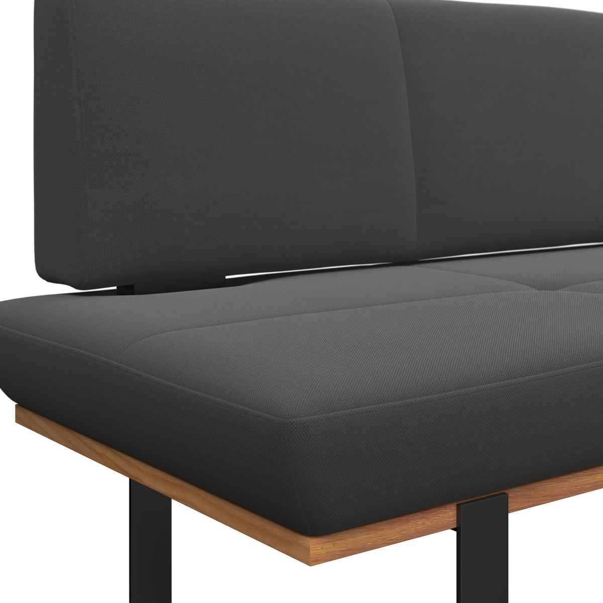 Sitzbank Tristan Webstoff anthrazit, B: 170cm - Anthrazit/Schwarz, MODERN, Holz/Textil (170/48/90cm) - James Wood
