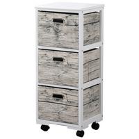 Regal mit Laden + Rollene B: 34 cm Weiß/Vintage Look - Beige/Weiß, Basics, Holzwerkstoff/Kunststoff (34/82/31cm) - Kesper