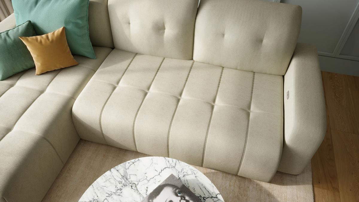 Ecksofa Vicari - Beige/Schwarz, MODERN, Textil (292/185cm) - Livetastic