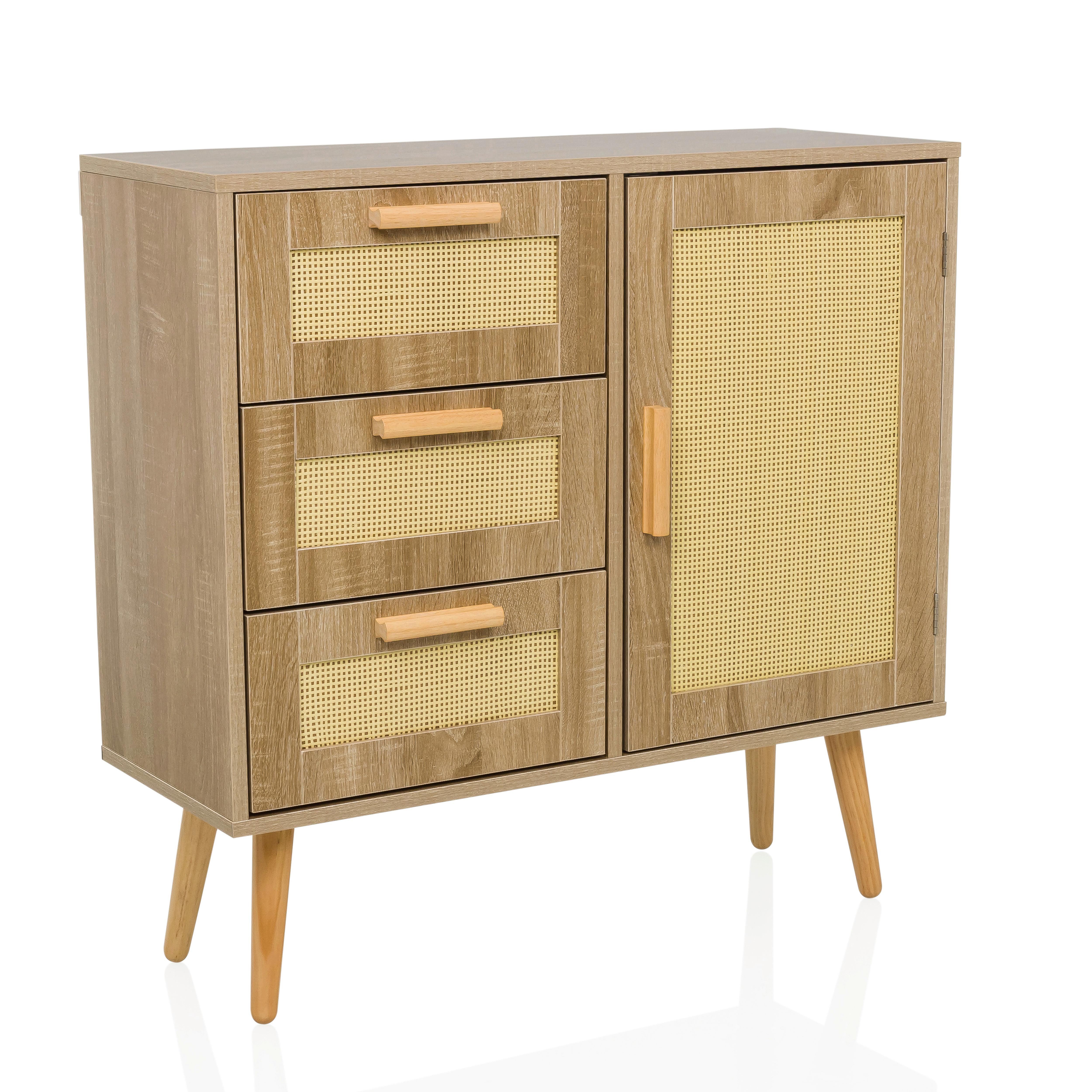 Sideboard Stryn Hellbraun B: 80 Cm - Hellbraun, MODERN, Holzwerkstoff (80/78/32,5cm) - MID.YOU
