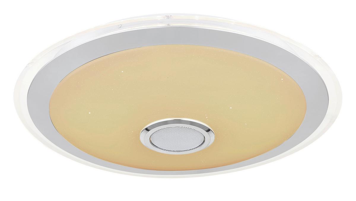 LED-Deckenleuchte 41371-24 - Chromfarben/Klar, KONVENTIONELL, Kunststoff/Metall (43/10,5cm) - Globo