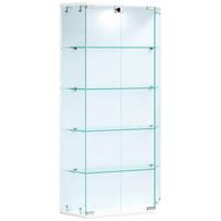 VITRINE Benila Weiß B: 83 cm - Transparent/Weiß, Design, Glas/Holzwerkstoff (83/114/17cm) - MID.YOU