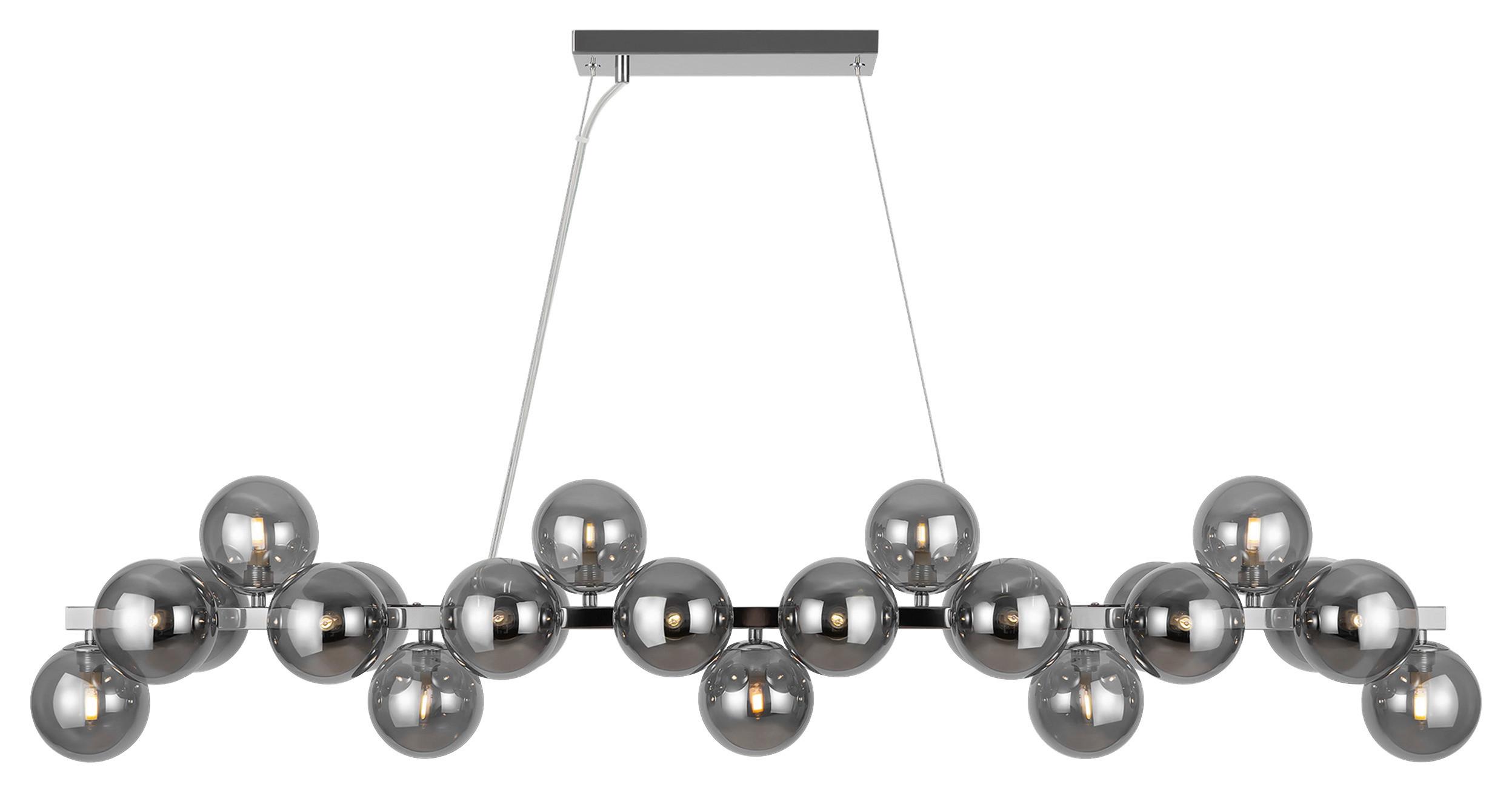 PENDELLEUCHTE DALLAS - Chromfarben, Trend, Glas/Metall (23,8/22,8/123,5cm) - MAYTONI