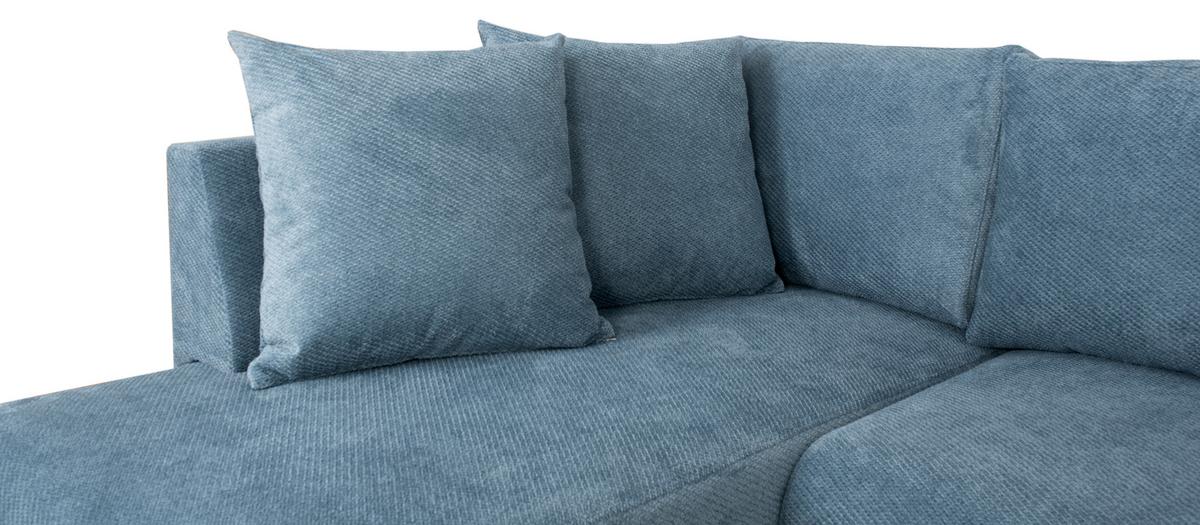 Wohnlandschaft Veronice Blau B: 313 cm - Blau/Schwarz, Trend, Textil (313/92/171cm)