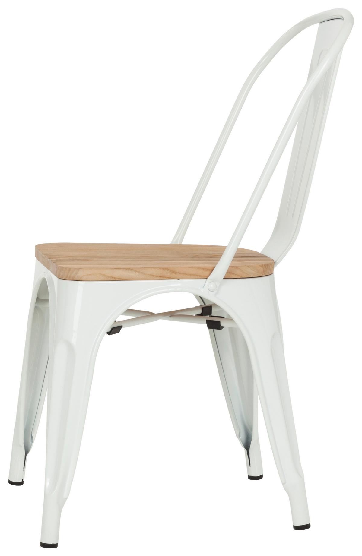 Stuhl Vantaggio Comfort W stapelbar Weiß/Dunkelbraun - Dunkelbraun/Weiß, Basics, Holz/Metall (44/84/54cm) - MID.YOU