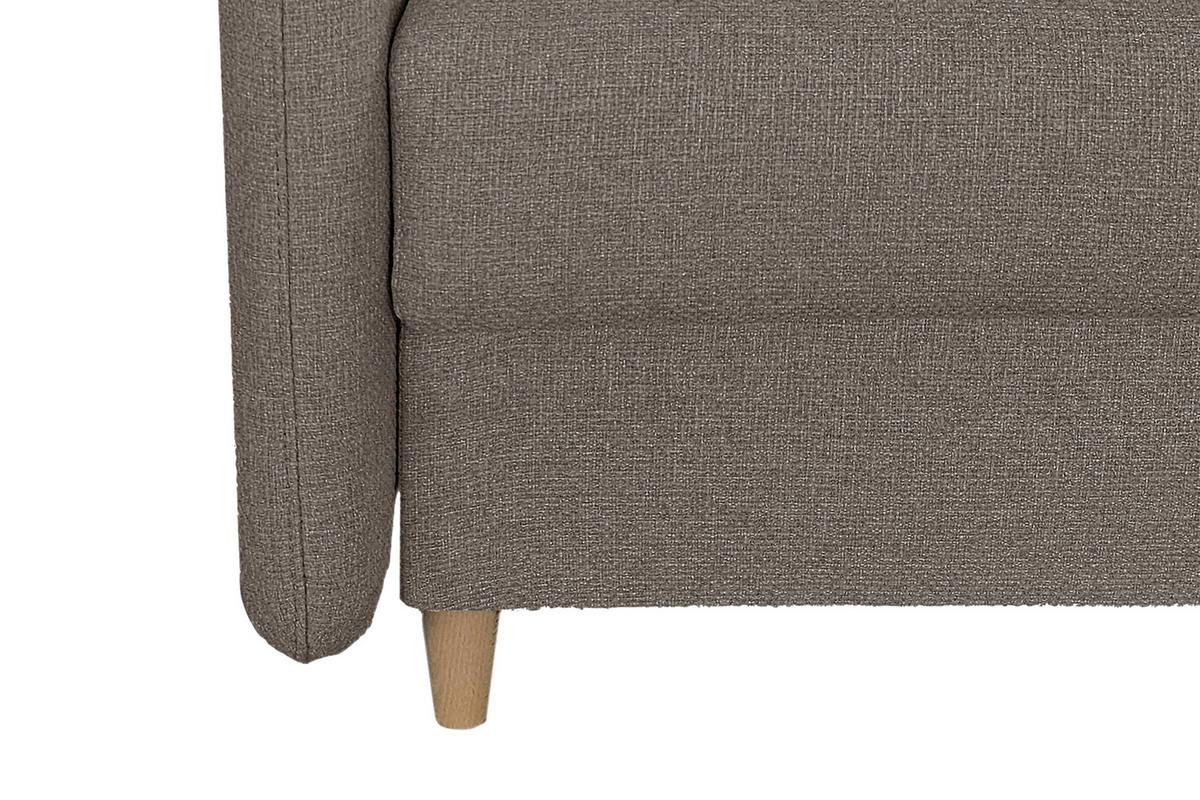 Schlafsofa Mit Bettkasten Vero Taupe B: 206 Cm - Taupe/Schwarz, Design, Textil (206/88/93cm) - MID.YOU