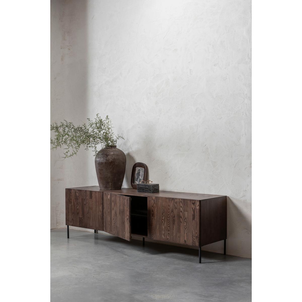 LOWBOARD Gravure Braun B: 180cm - Schwarz/Braun, Design, Holz (180/56/46cm) - Livetastic