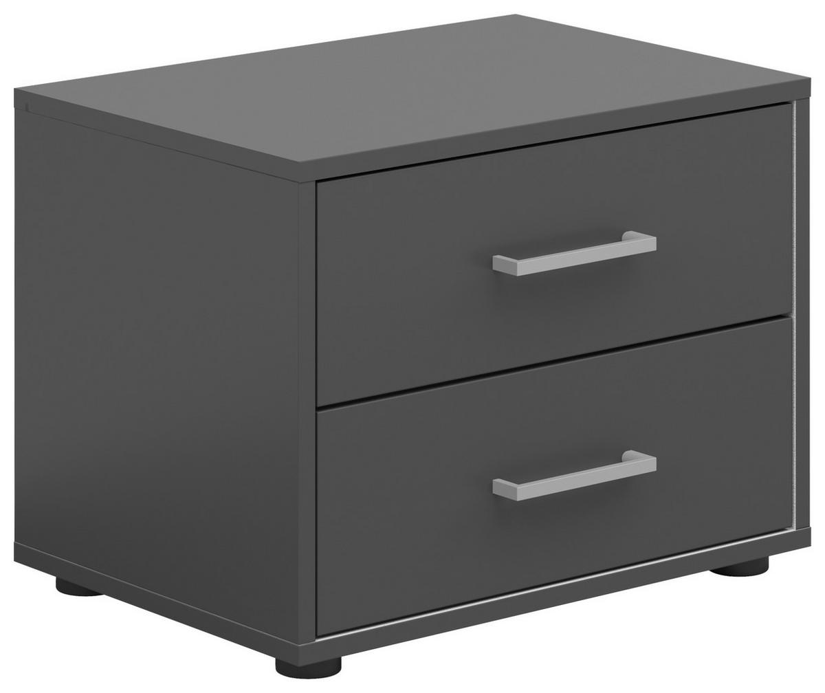 Nachtkästchen Smart 2 Graphit H: 38 Cm - Anthrazit/Grauweiß, Basics, Holzwerkstoff (50/38/35cm)