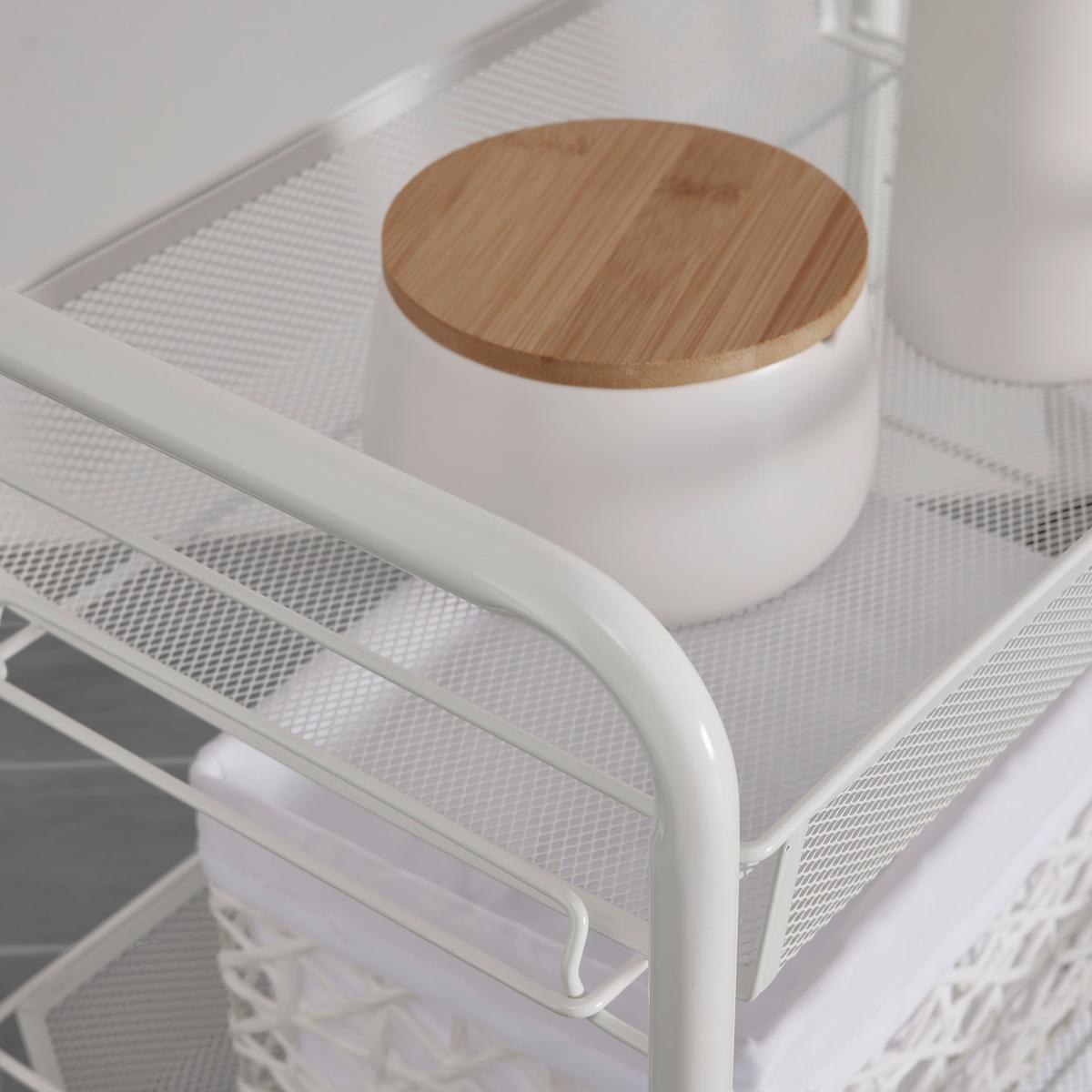 Regál na kolieskach SANDRO biely - biela, Modern, kov/plast (45/105/26cm) - P & B