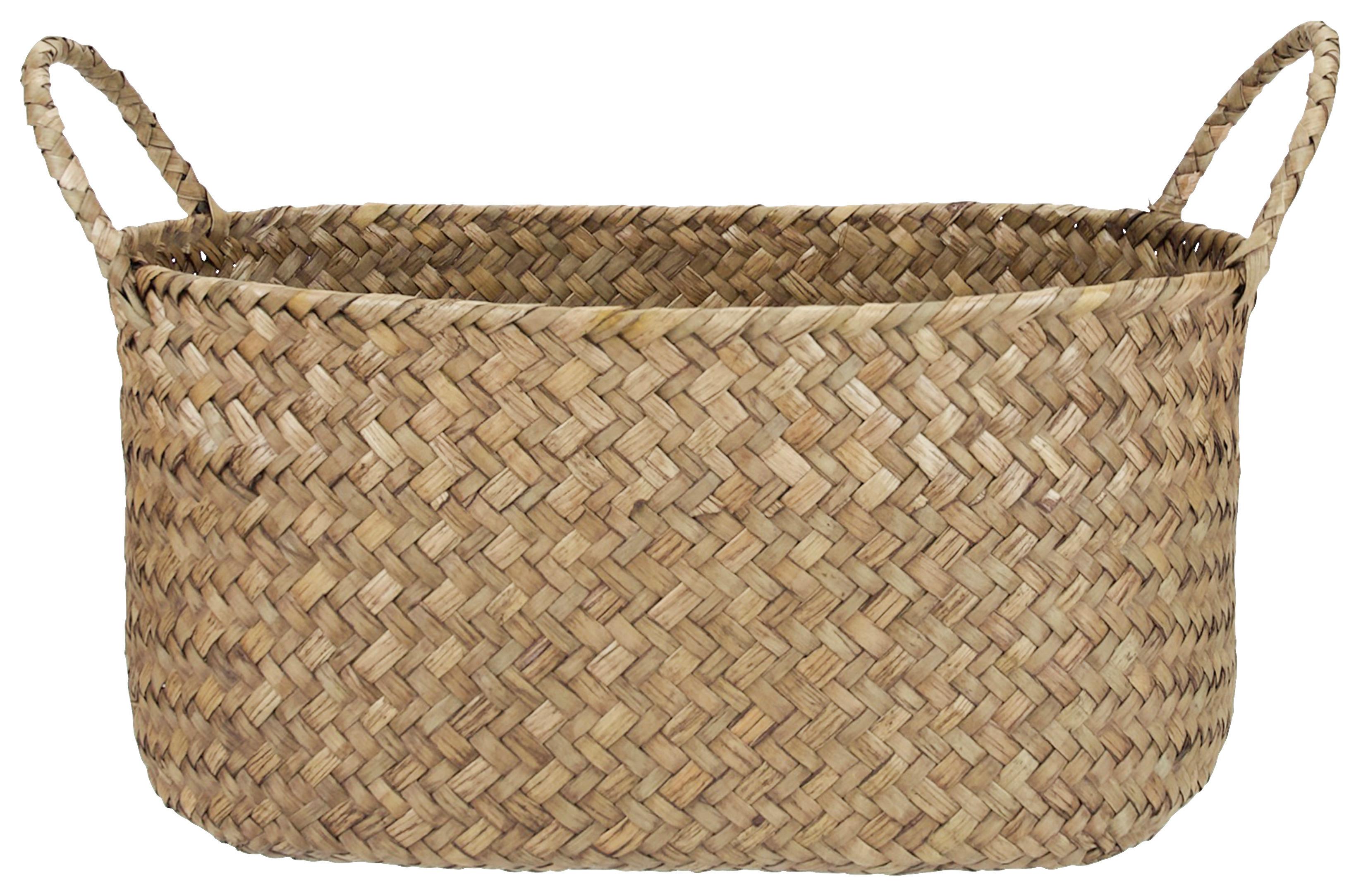 košík MASON - prírodná farba, Modern, kov/prírodné materiály (26/17/18,5cm) - Modern Living