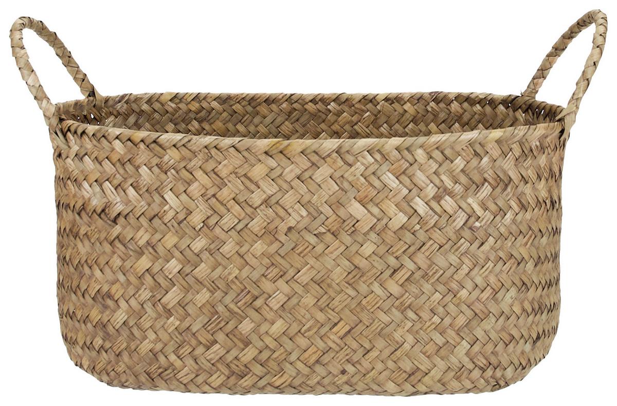 košík MASON - prírodná farba, Modern, kov/prírodné materiály (26/17/18,5cm) - Modern Living