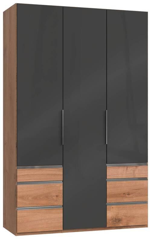 Drehtürenschrank 150cm Level, Grau/eiche Dekor - Eichefarben/Grau, MODERN, Glas/Holzwerkstoff (150/236/58cm) - MID.YOU