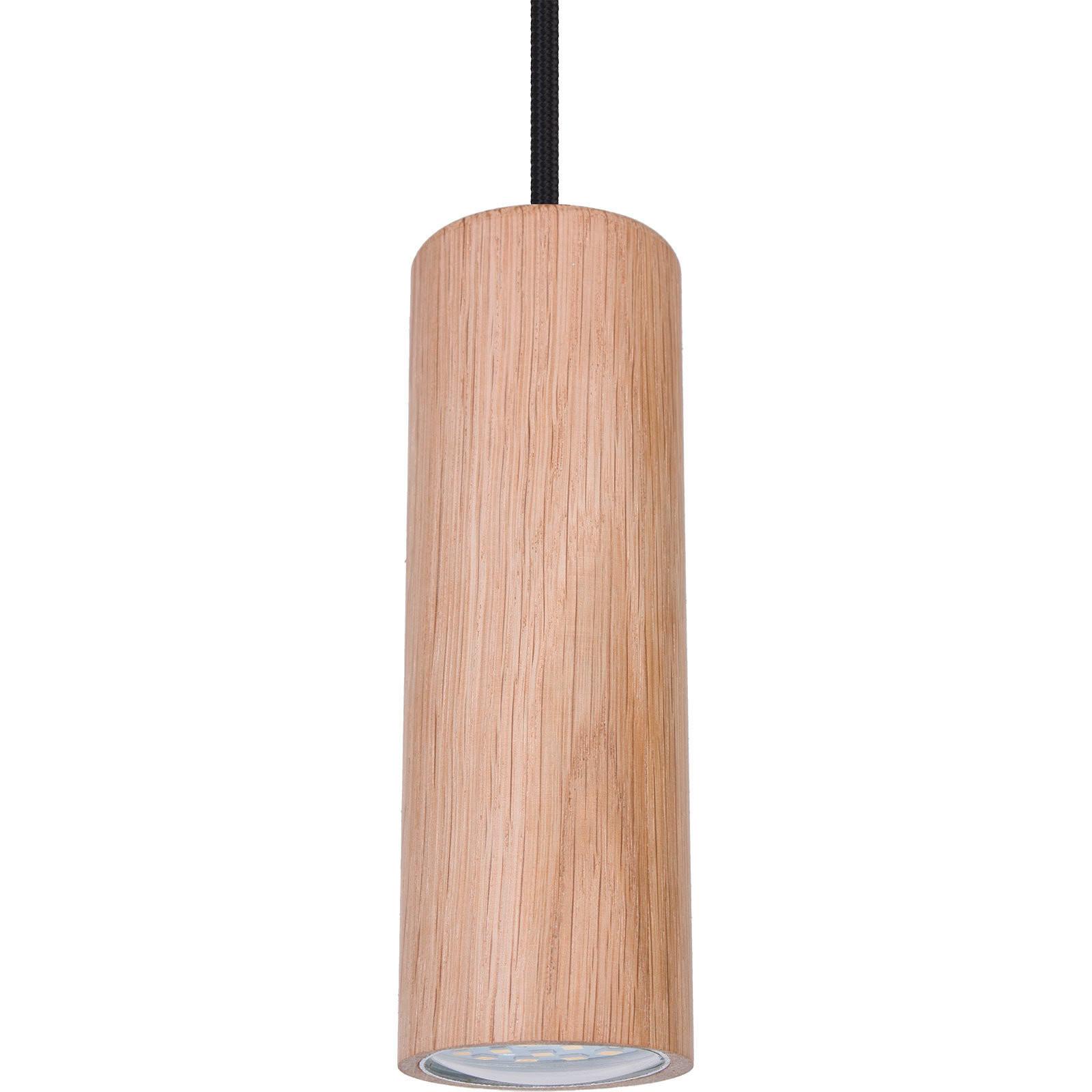 Hängeleuchte 8520144 madera 1/Eiche/Schwarz - Schwarz/Naturfarben, Natur, Holz (10/90-140cm)