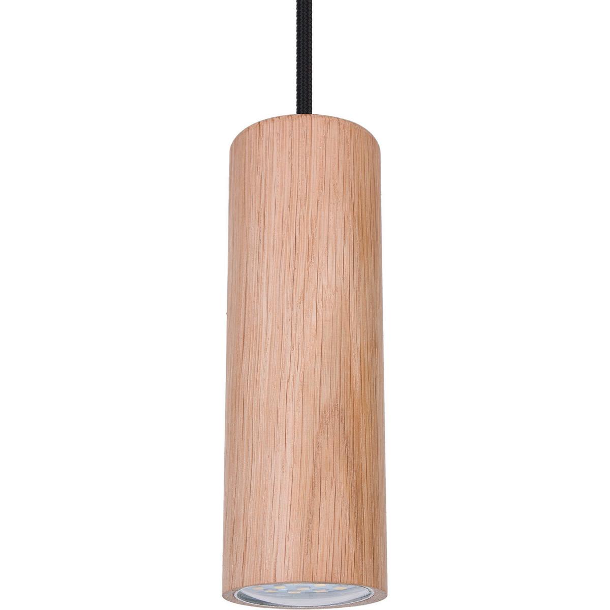 Hängeleuchte 8520144 madera 1/Eiche/Schwarz - Schwarz/Naturfarben, Natur, Holz (10/90-140cm)
