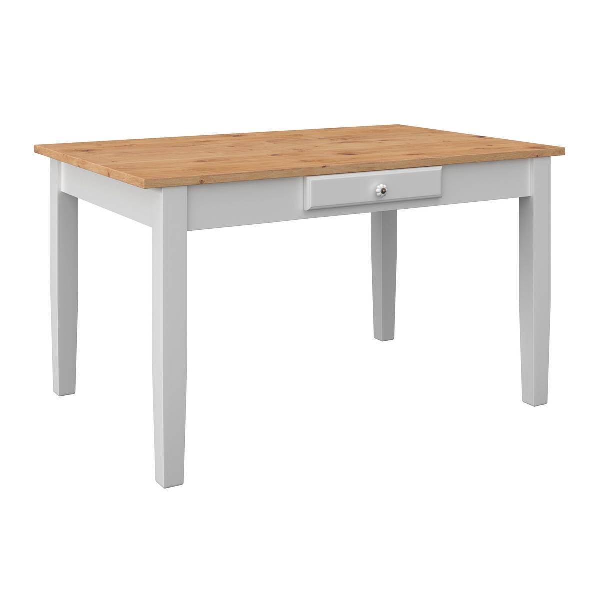 Jídelní stůl CAMDEN CAMDEN 140x90 - bílá/barvy borovice, Moderní, dřevo/kompozitní dřevo (140/79/90cm) - Bessagi Home