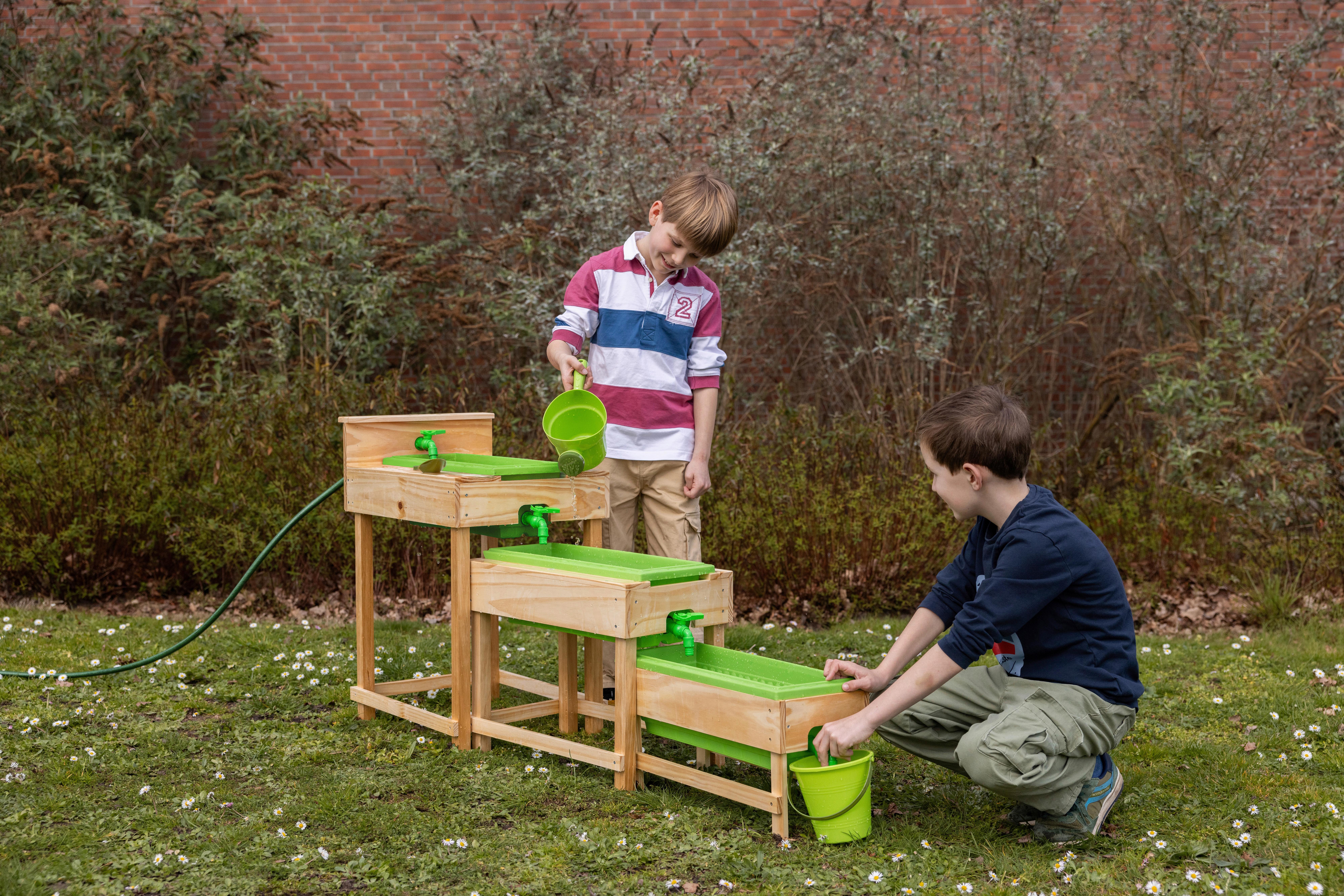 Sandkasten Kg308 - Hellbraun, Basics, Holz (152/71/38cm)