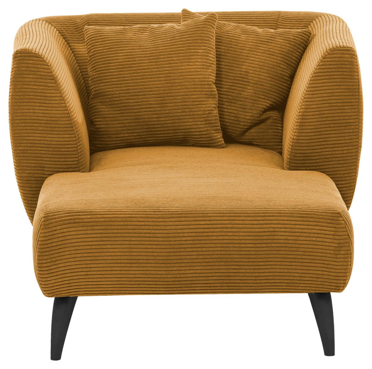 Xxl-sessel Inkl. Zierkissen Colori Goldfarben - Goldfarben/Schwarz, MODERN, Textil (108/84/155cm) - MID.YOU