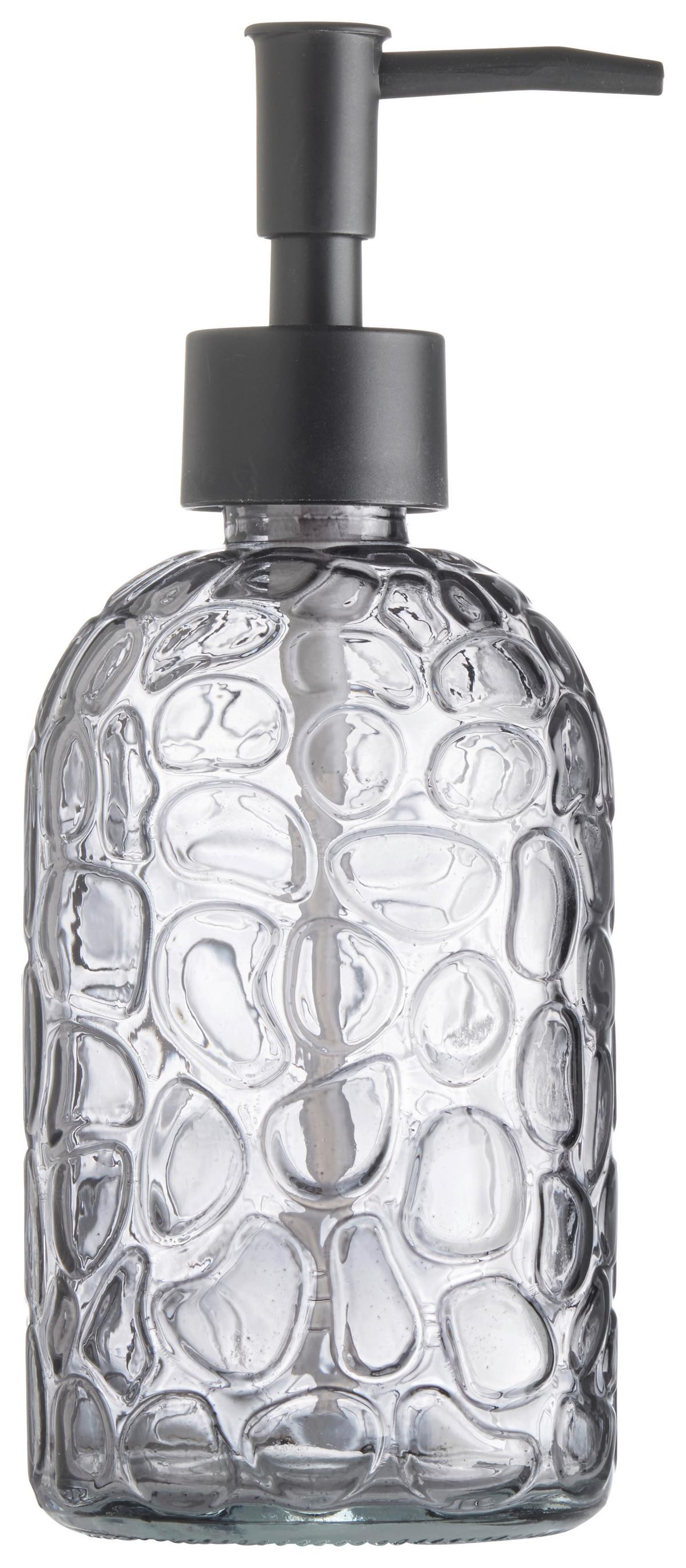 Dávkovač mydla CHARLOTTE - číra/čierna, Konventionell, plast/sklo (7,8/19cm) - Mömax