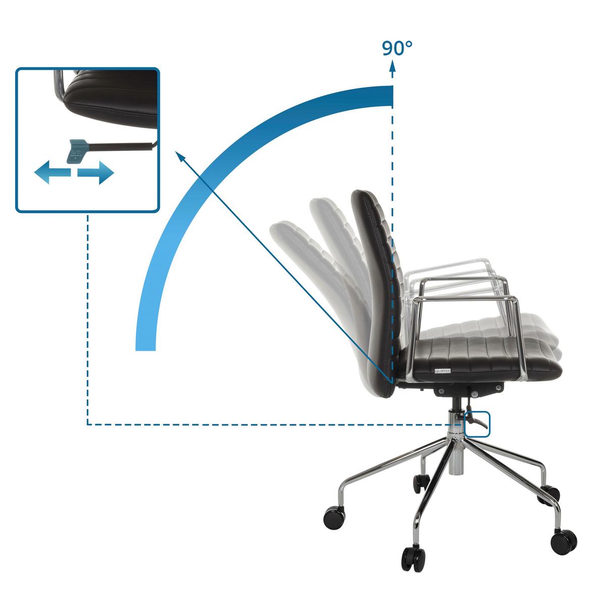 Drehstuhl Vemona 30 Schwarz B: 58 Cm - Silberfarben/Schwarz, MODERN, Kunststoff/Textil (58/93 - 101/59cm) - MID.YOU