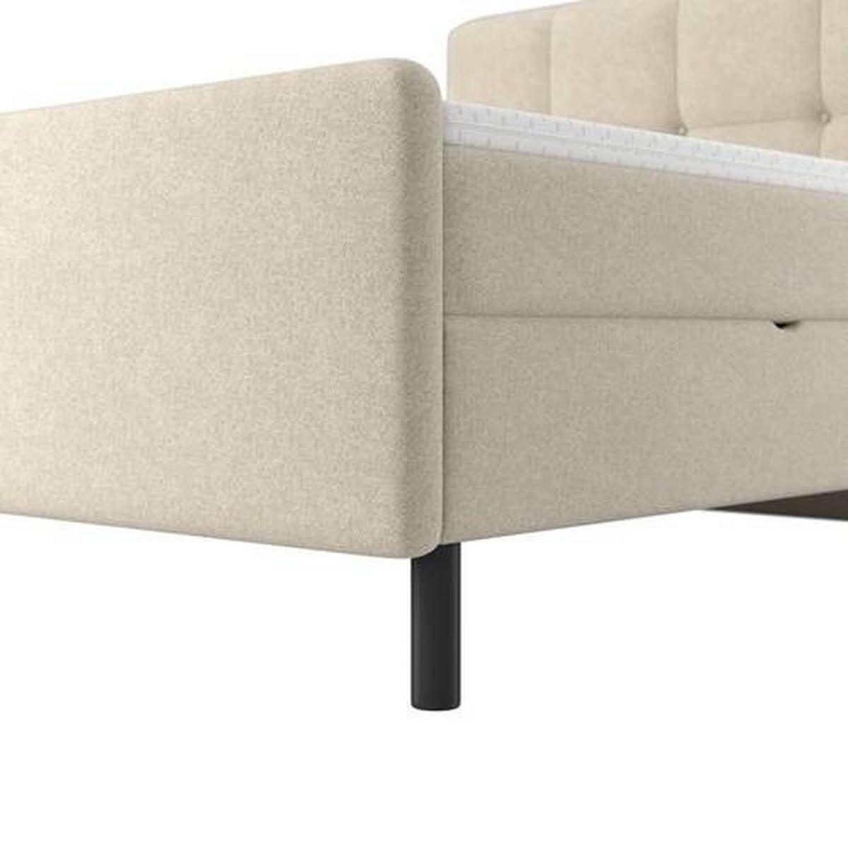 Posteľ boxspring MARBELLA 180x200, béžová - černá/béžová, Moderní, kov/dřevo (180/200cm) - Bessagi Home