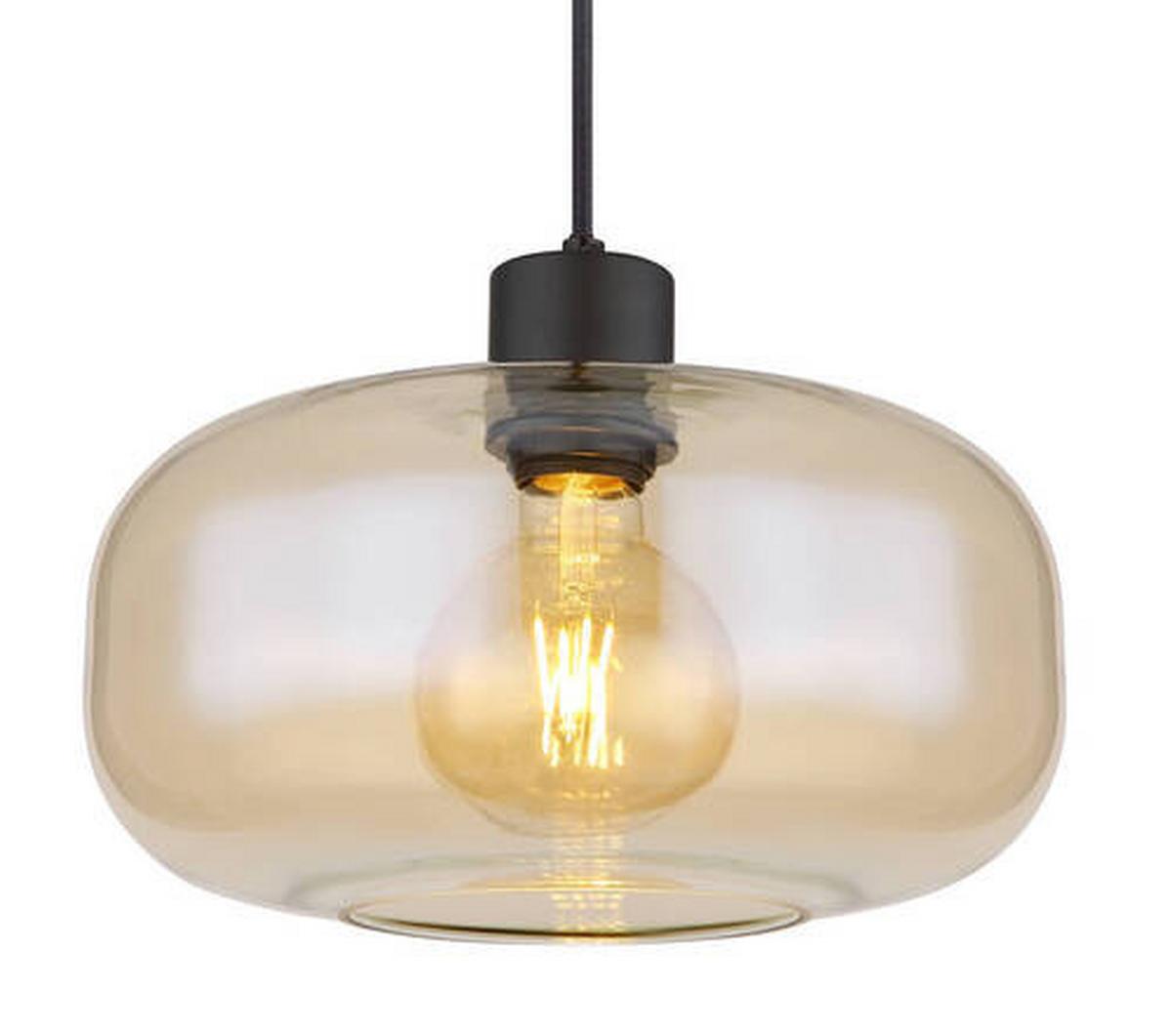 Hängeleuchte 15566ha Giuseppe - Schwarz, Basics, Glas/Metall (28/120cm) - Globo