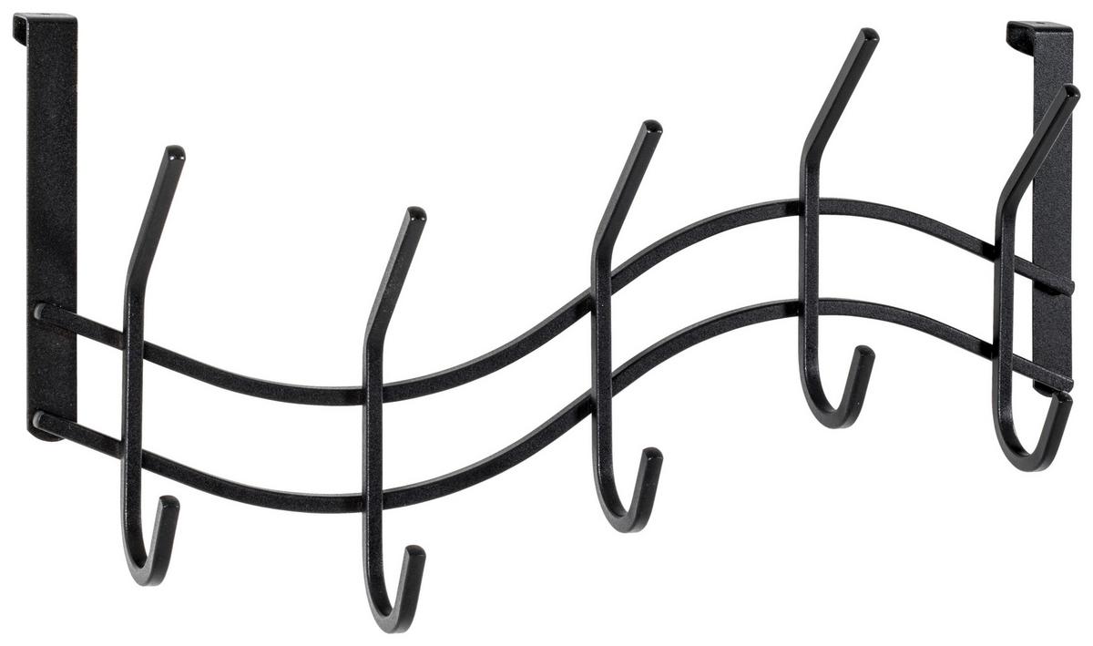 Fali Akasztóléc Uschi - fekete, Modern, fém (46/24/8cm)