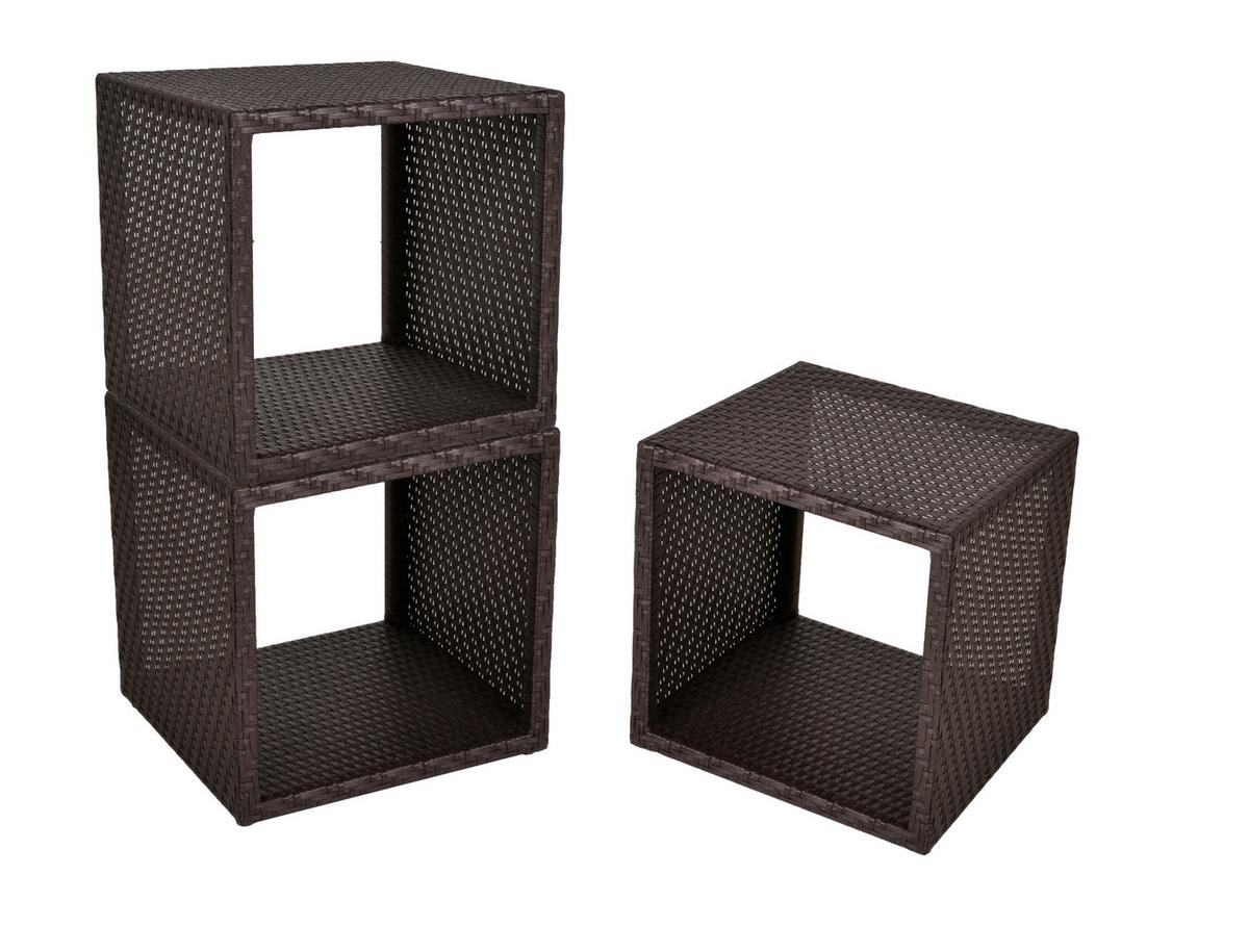 Würfelregal Livingston B: 46,5 cm Braun - Schwarz/Braun, Basics, Kunststoff/Metall (46,5/47,5/46,5cm)