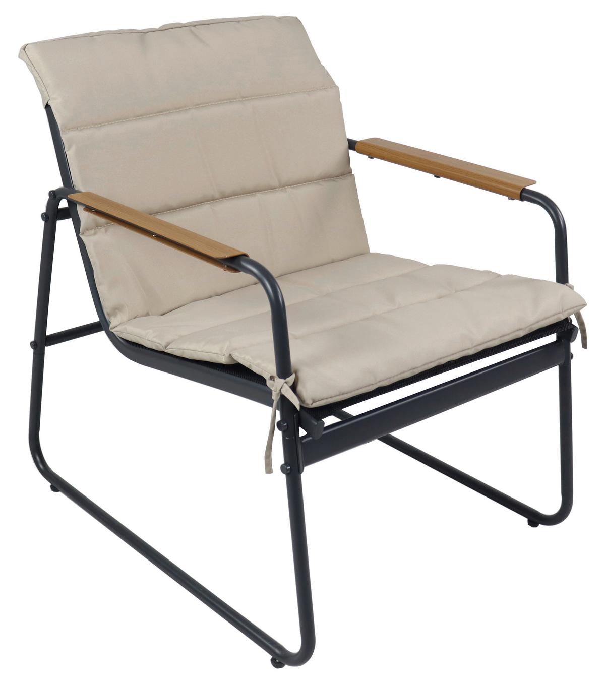 Loungegarnitur Lexila 4-Teilig Creme - Creme/Schwarz, MODERN, Glas/Kunststoff - MID.YOU
