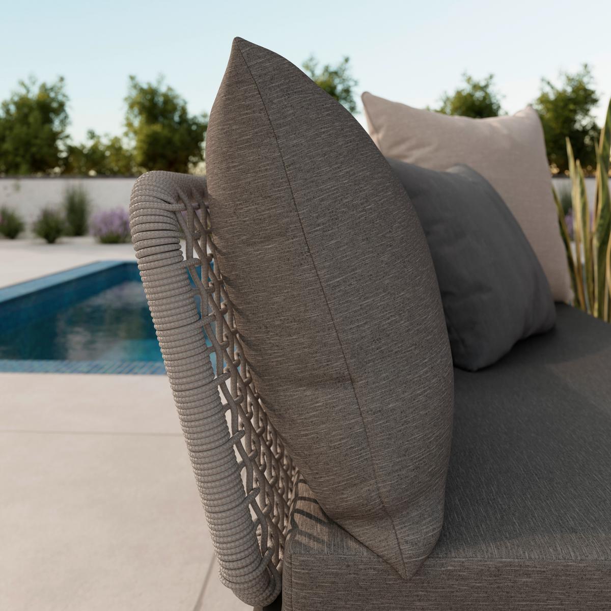 TERASOVÁ SEDACIA SÚPRAVA SUNNY - sivá/farba tíku, Modern, kov/drevo (186/73/76cm) - Mömax