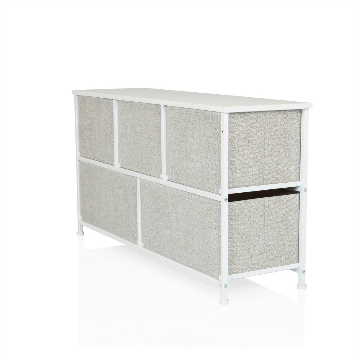 KOMODA FOLDAR - sivá/biela, Modern, textil/plast (100/55/30cm) - MID.YOU