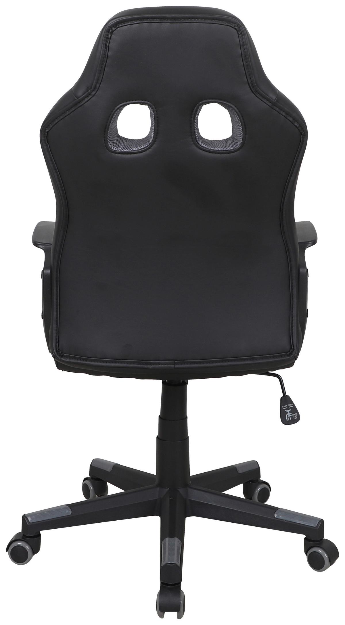 Gaming Stuhl Mid.you Modena Inklusive Armlehnen Schwarz - Schwarz/Grau, MODERN, Kunststoff/Textil (56/104-113/64cm) - MID.YOU