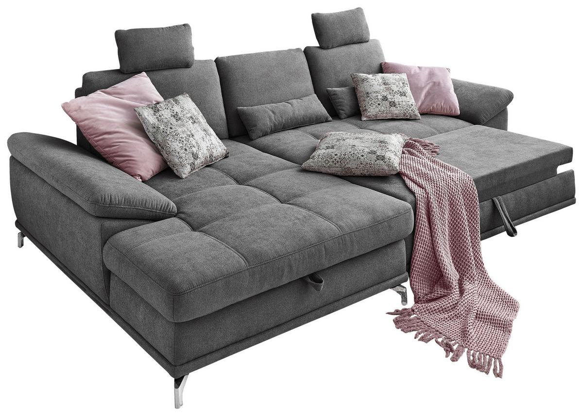 ECKSOFA Costello Grau S: 176x301cm - Silberfarben/Grau, KONVENTIONELL, Textil (176/301cm) - Sit & More