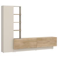 Wohnwand Roda Eichefarben/Kaschmir B: 230 cm - Kaschmir/Eichefarben, Trend, Holzwerkstoff (230/180,3/41,6cm) - MID.YOU