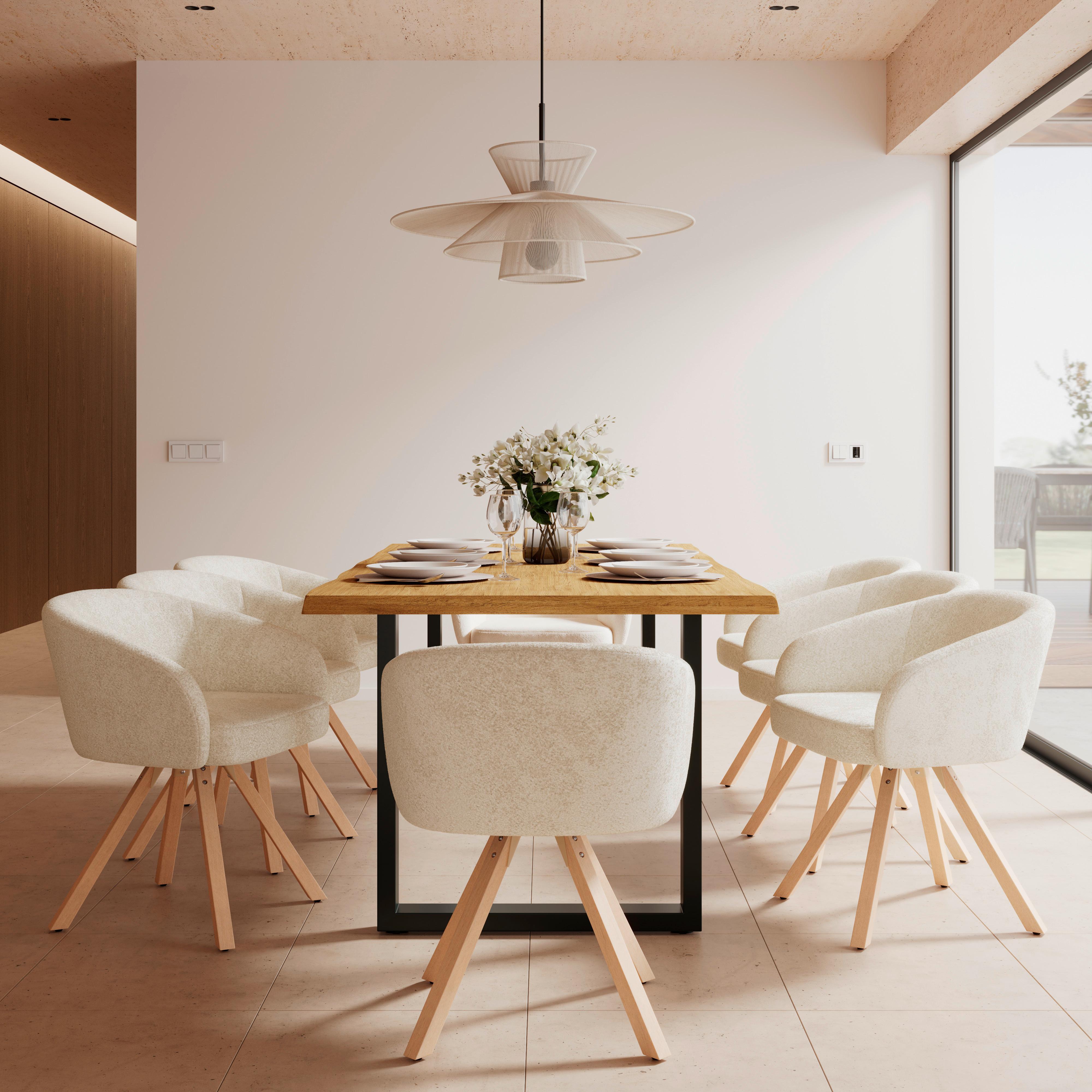 ŽIDLE S PODRUČKAMI NAYA - krémová/barvy buku, Moderní, dřevo/textil (62/65/81cm) - Bessagi Home