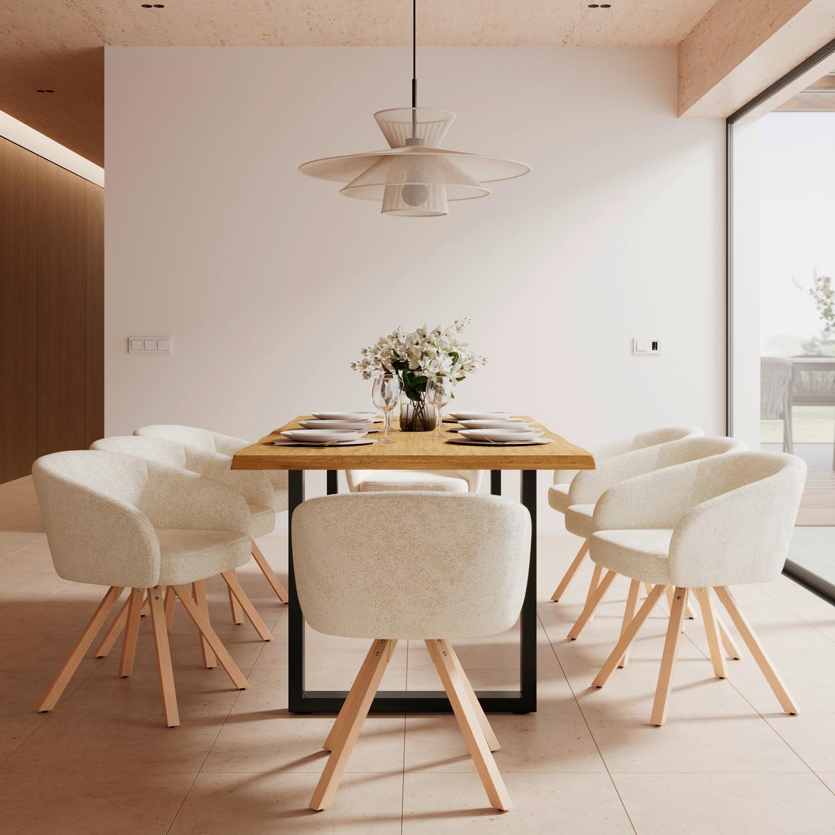 ŽIDLE S PODRUČKAMI NAYA - krémová/barvy buku, Moderní, dřevo/textil (62/65/81cm) - Bessagi Home