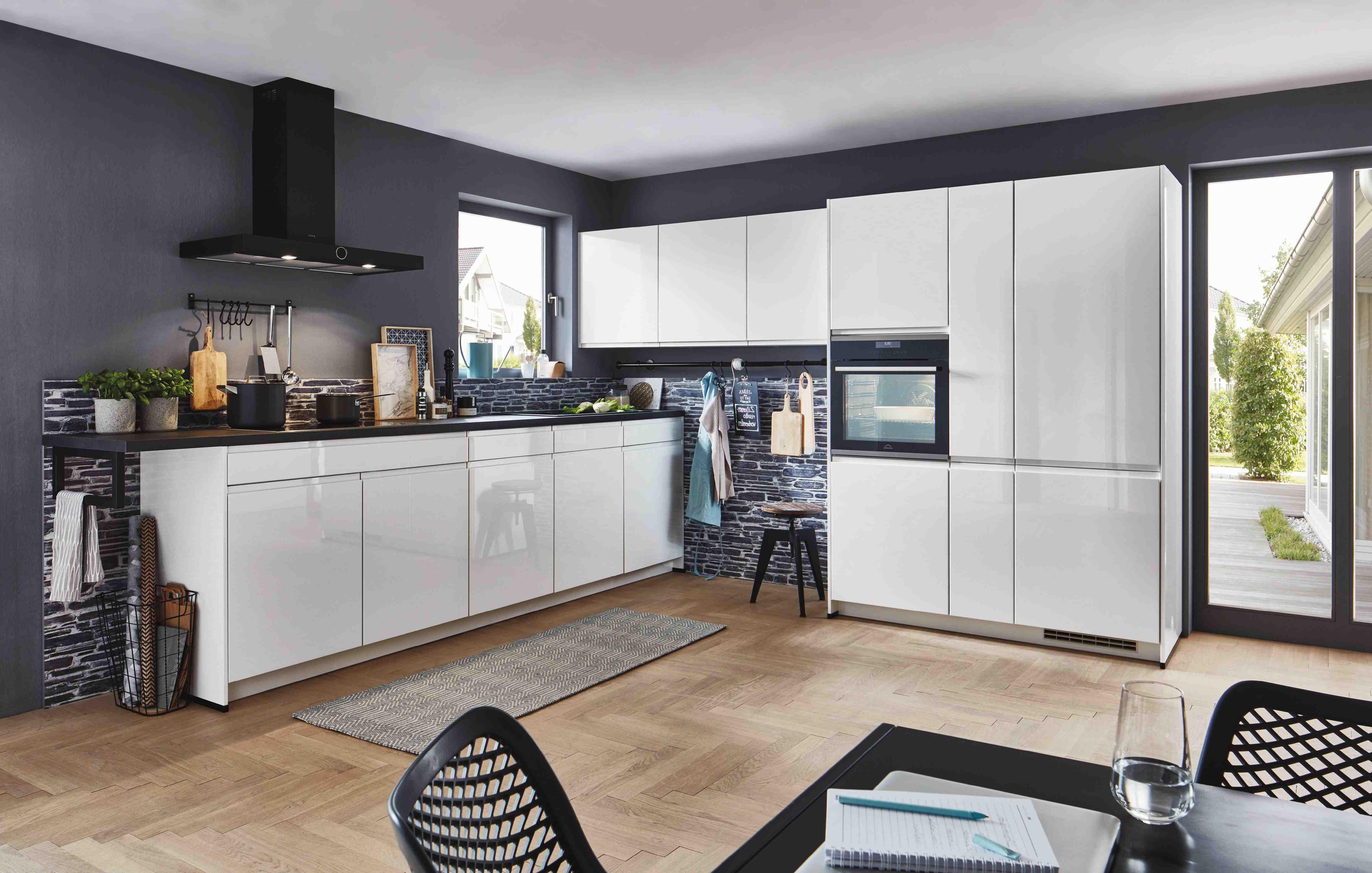 Einbauküche Weiß Hgl. Planbar In Weiß Hgl - Weiß Hochglanz, MODERN, Holzwerkstoff - Vertico