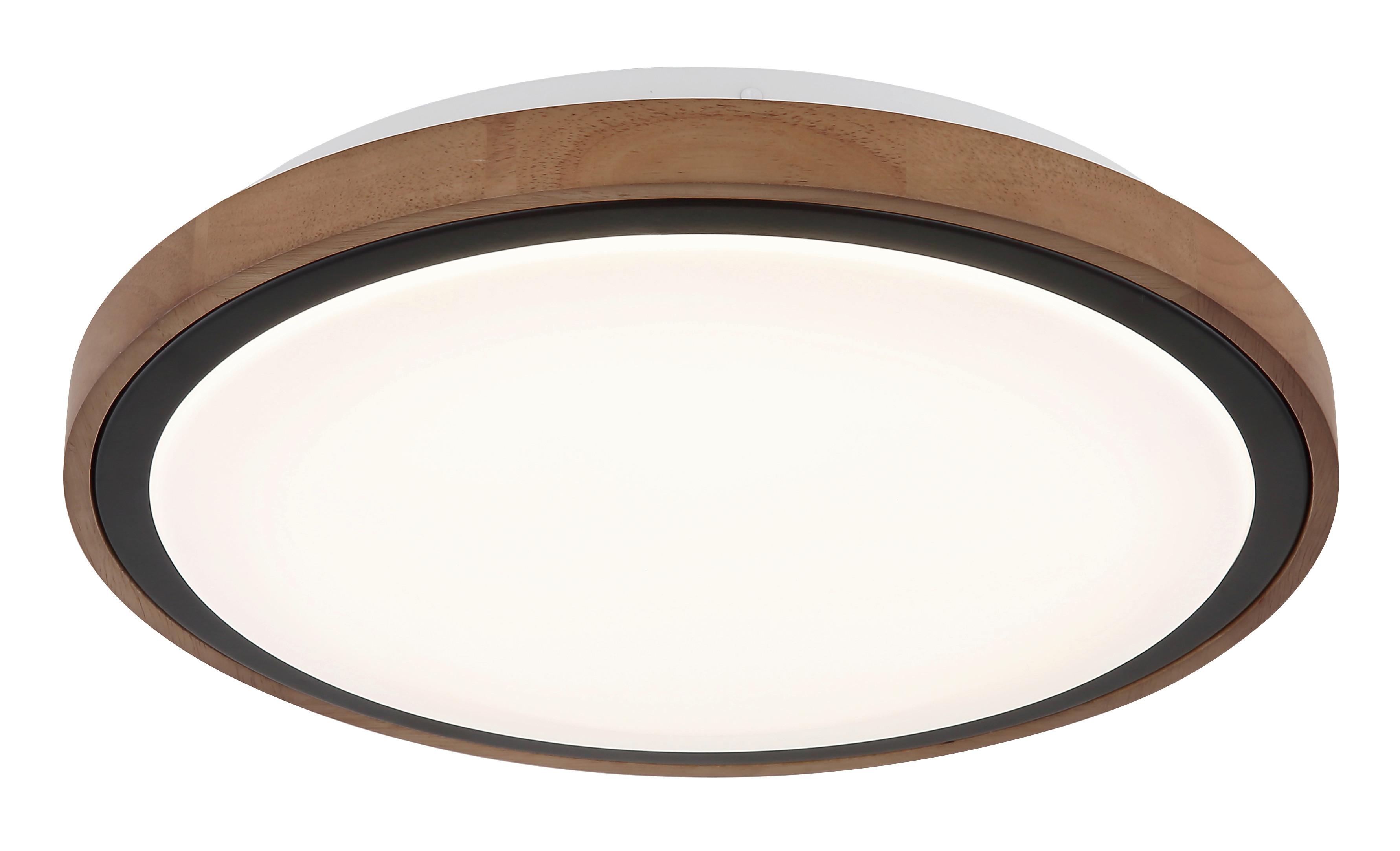 Led-deckenleuchte 41764-18 - Opal, Natur, Holz/Kunststoff (38/9,5cm) - Globo
