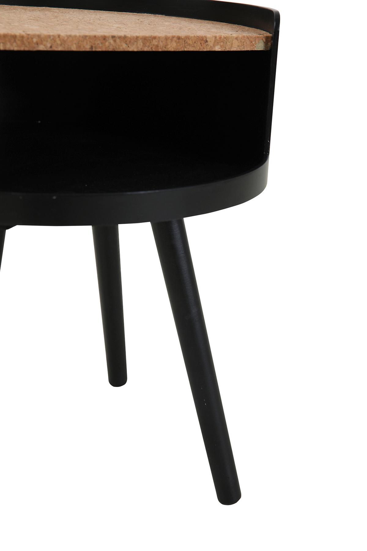 Beistelltisch Naturfarben/Schwarz B: 40 cm - Schwarz/Naturfarben, Design, Holz/Holzwerkstoff (40/40/46cm) - Livetastic