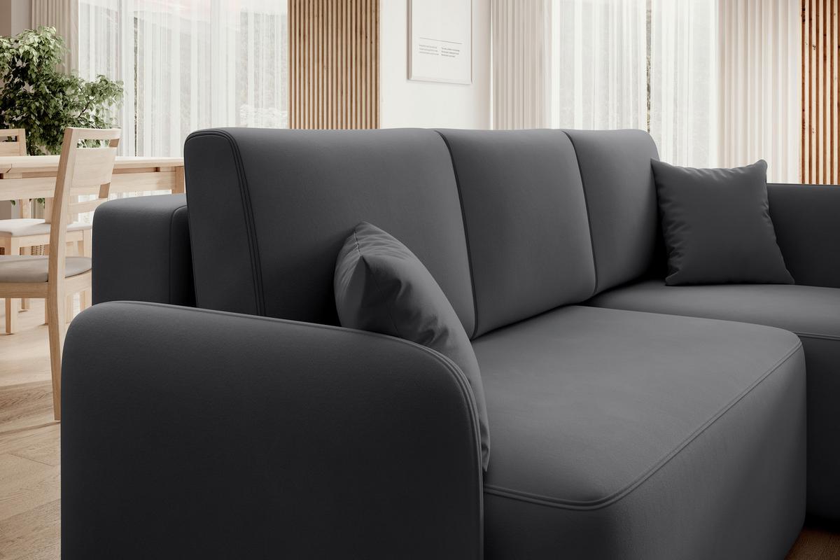 Ecksofa Hadson Grau S: 206x150 cm - Schwarz/Grau, Design, Textil (206/150cm) - MID.YOU