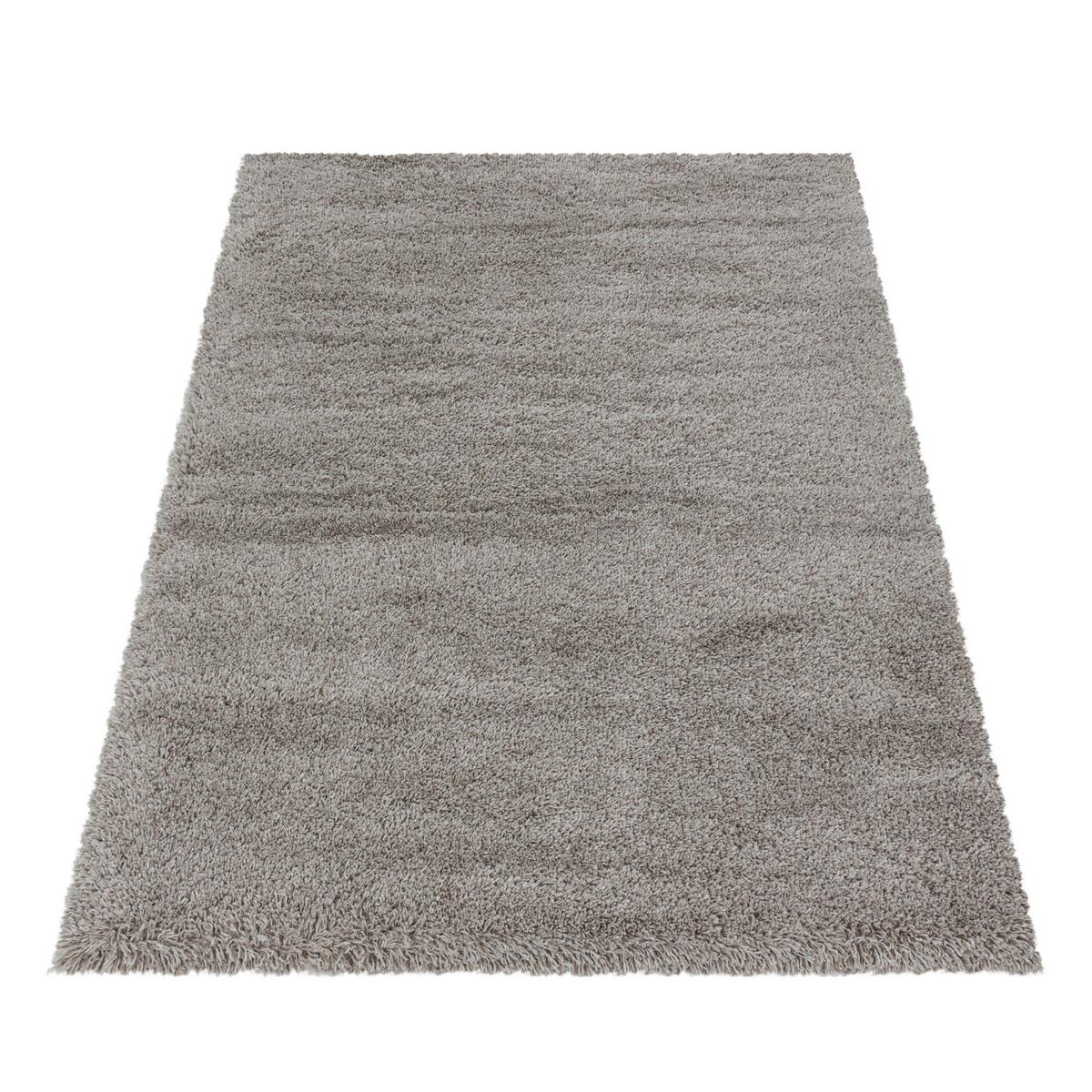 Hochflor Teppich Beige Naturfaser Fluffy 140x200 cm - Beige, Basics, Textil (140/200cm)