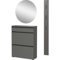 Garderobe Gw-baldone 3-teilig Graphitfarben B: 100 Cm - Graphitfarben, Design, Glas/Holzwerkstoff (100/200/29cm) - MID.YOU